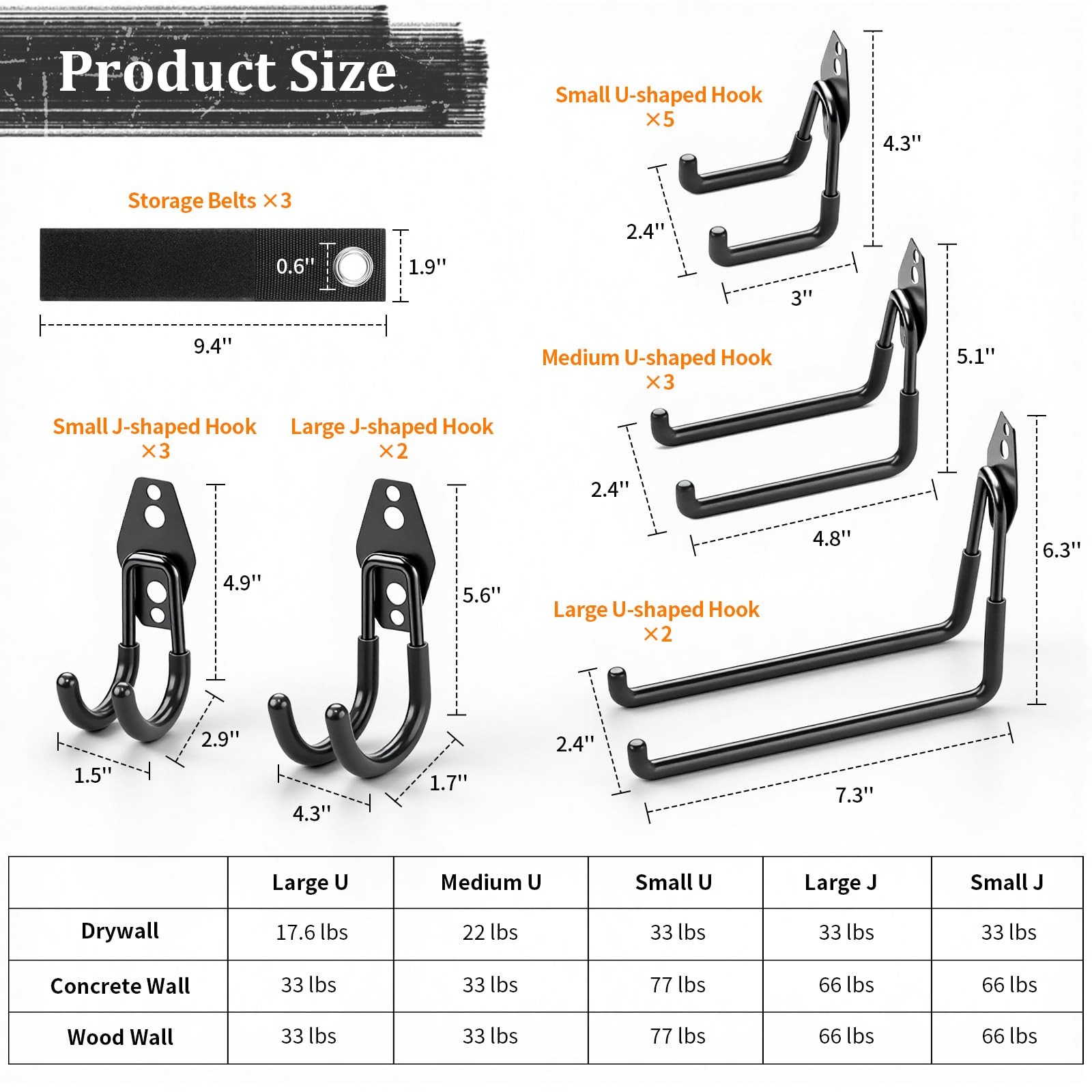 Housolution ladder-hanging hooks keep bulky ladders off the floor for easy access.