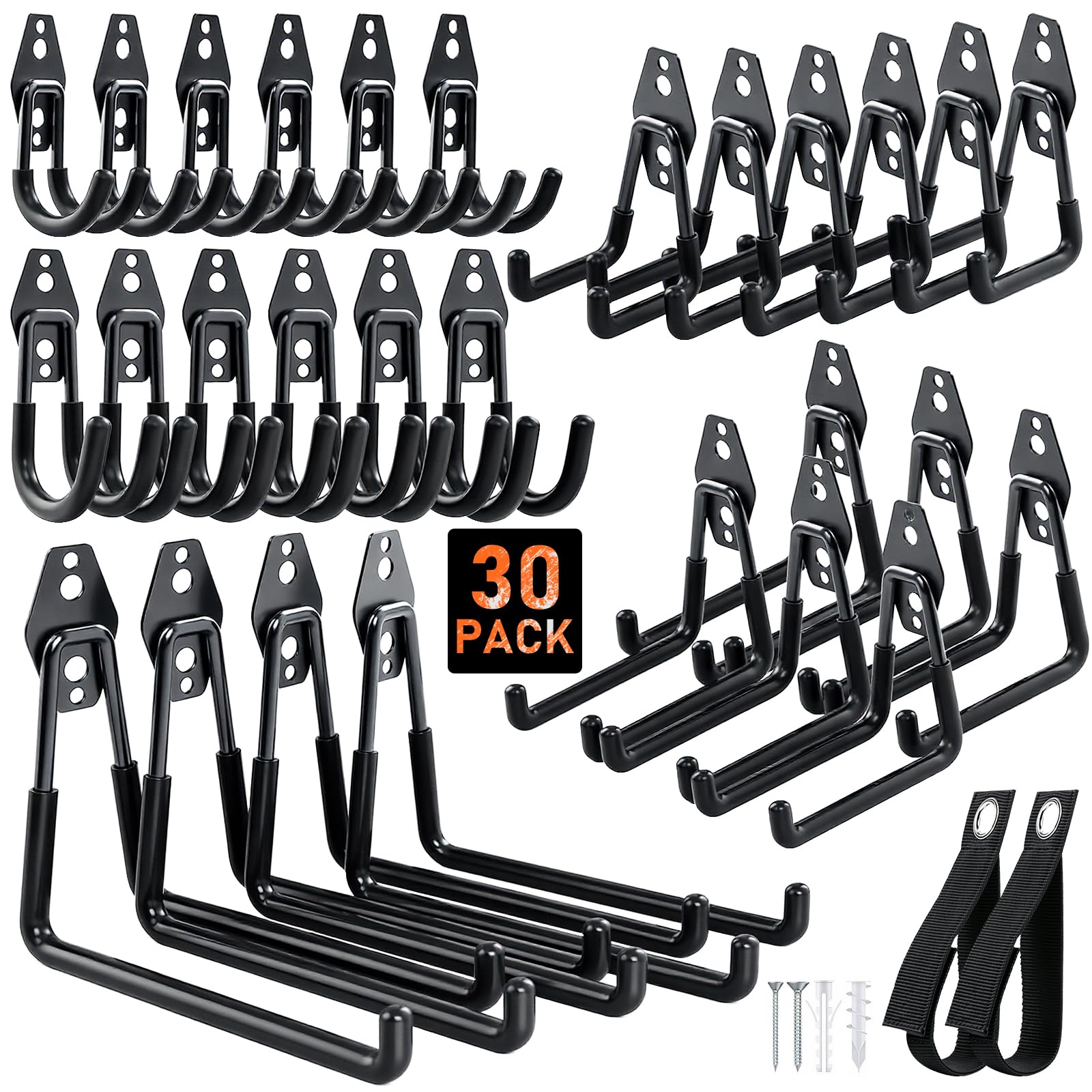 Housolution steel garage hook with anti-slip coating grips items securely