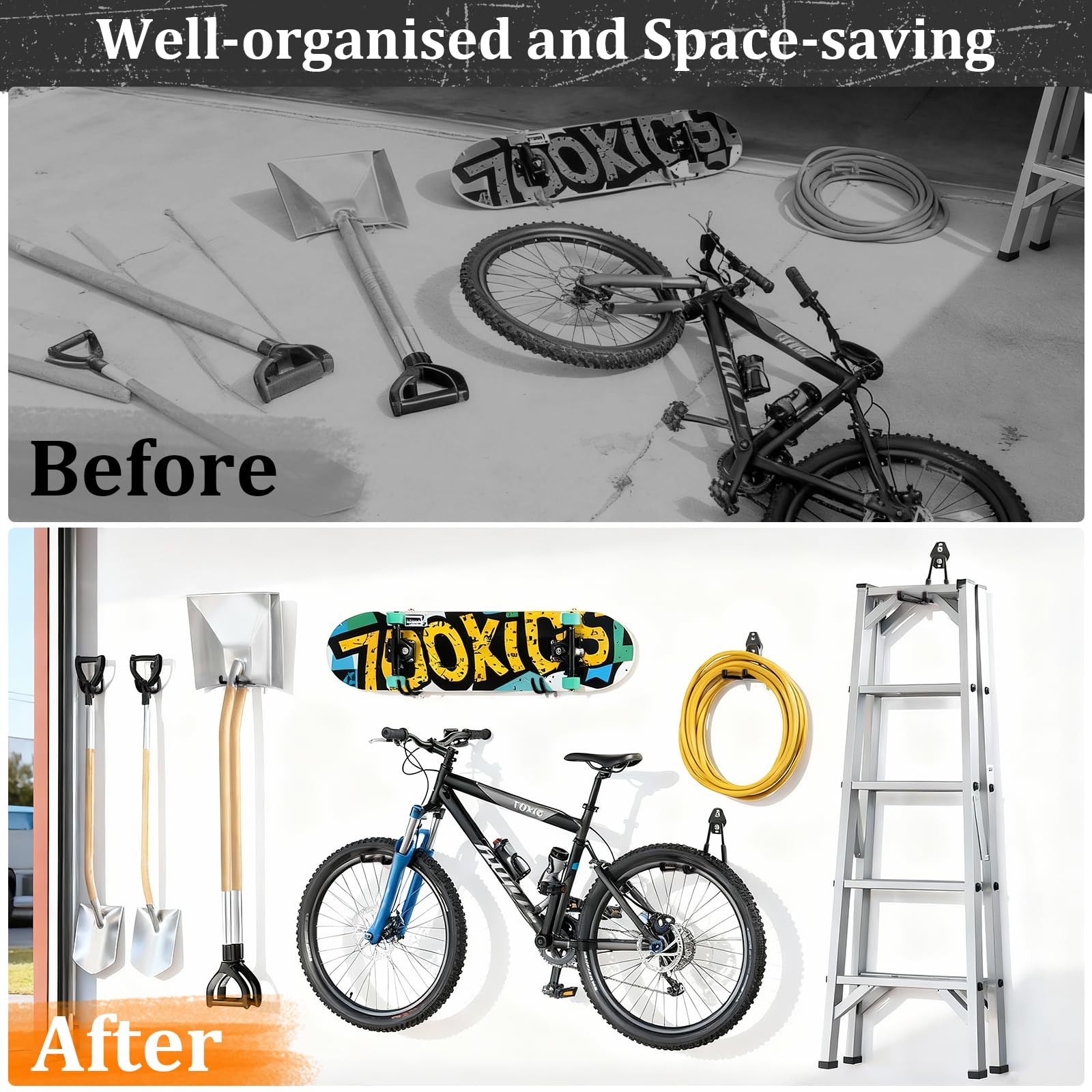 Housolution wall-mount system optimizes vertical space in garages and sheds