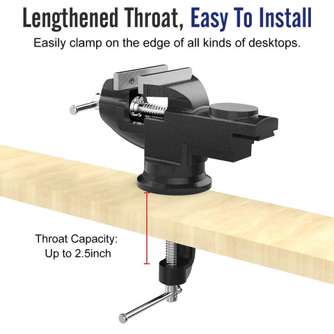 Housolution throat capacity 61mm widens clamping versatility on thick materials.