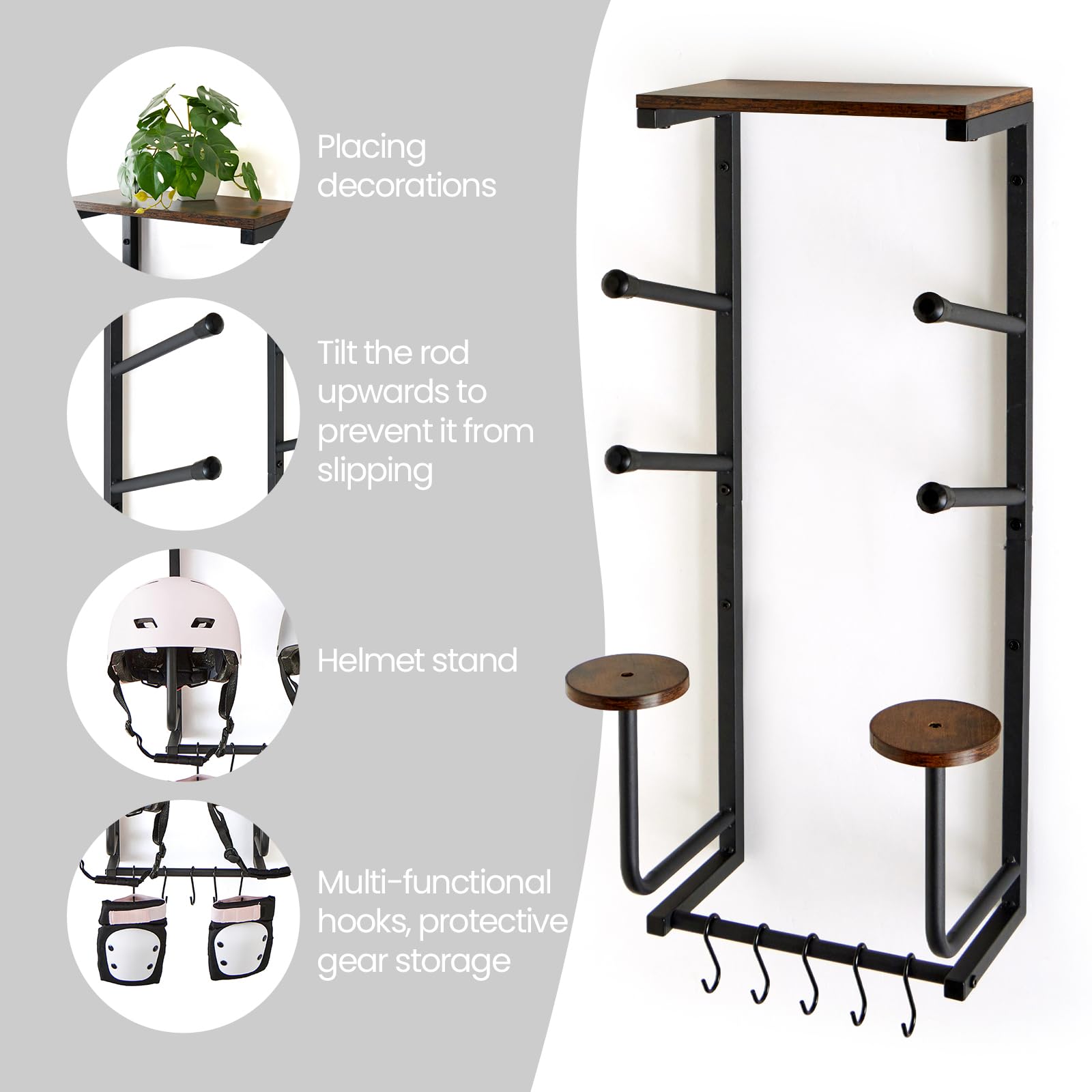 Hovnuyee helmet holders keeping helmets organized and reachable