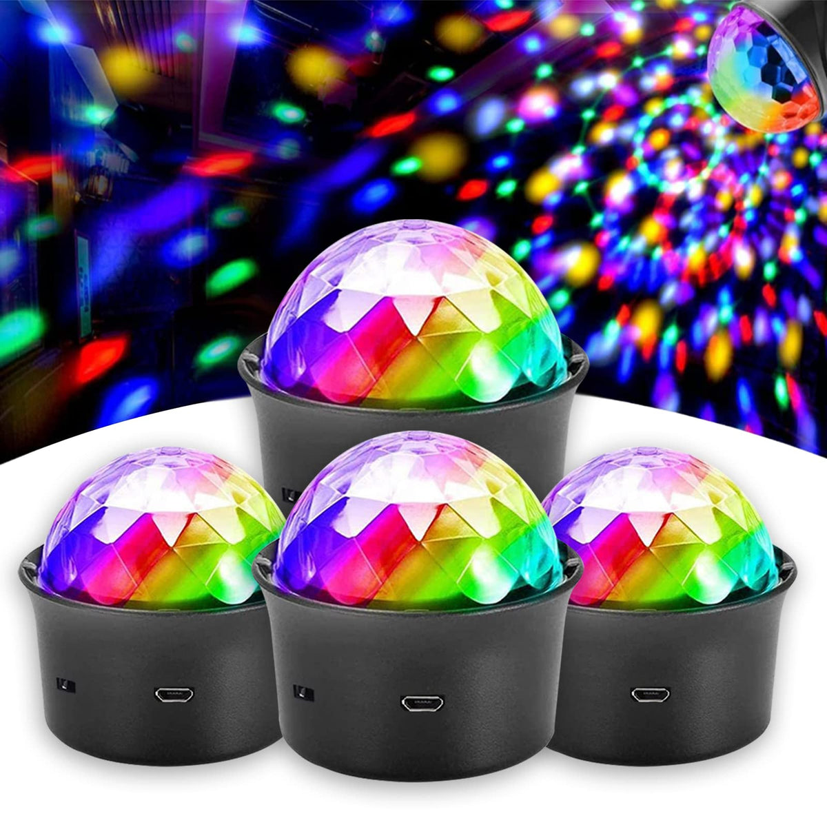 HOVOYNN Mini Disco Ball Light color-changing effect for vibrant party ambiance.