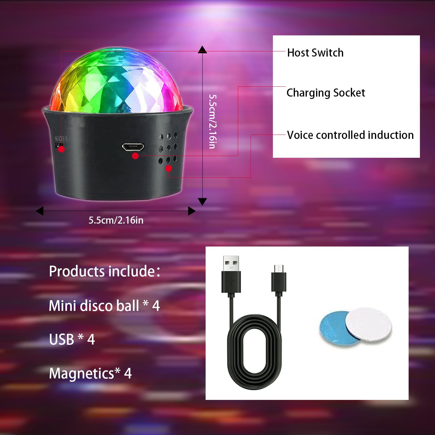 HOVOYNN Mini Disco Ball Light ideal party decor for unforgettable celebrations.