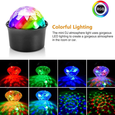 HOVOYNN Mini Disco Ball Light USB charging for flexible setup.