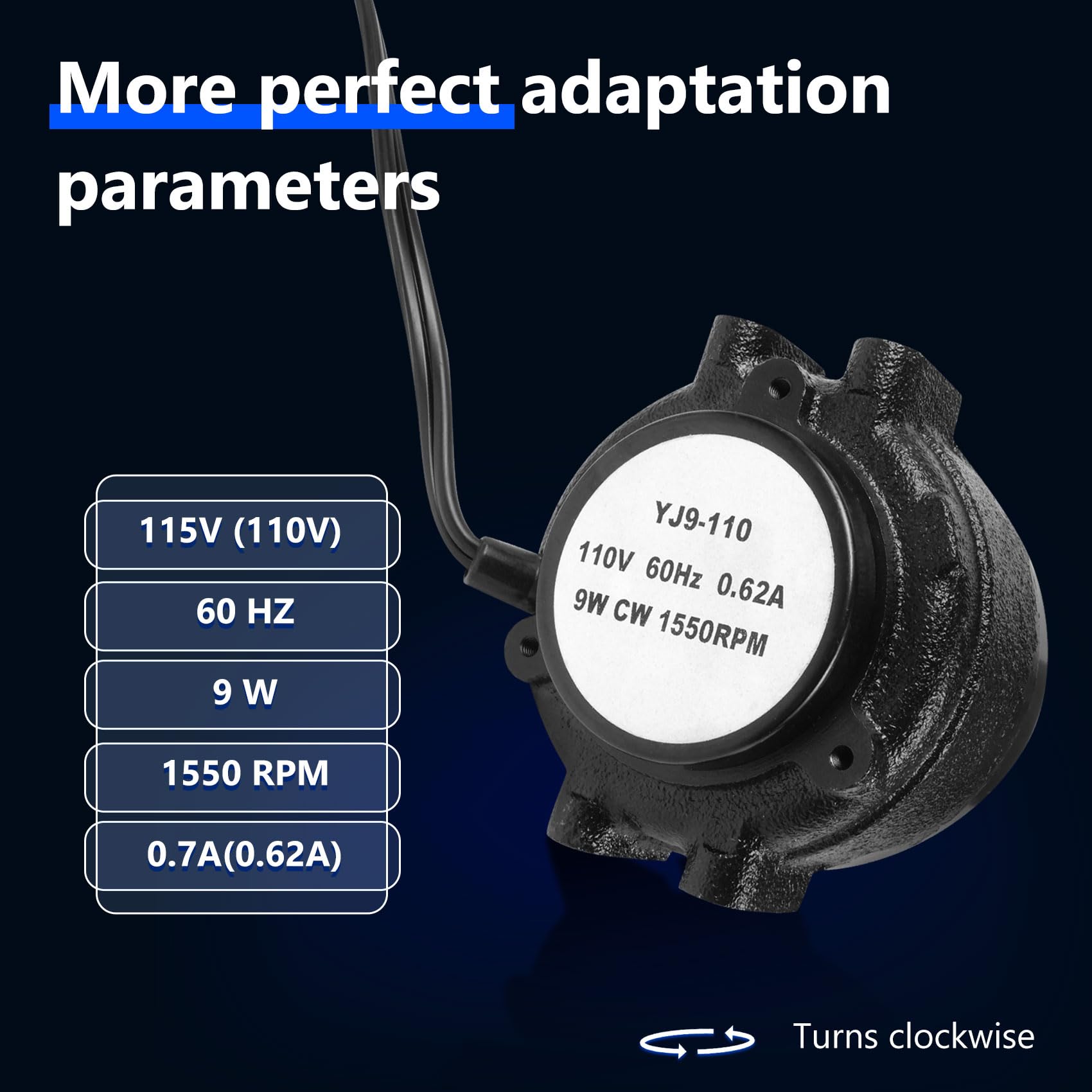 Howaoo 1550 RPM condenser motor supports steady airflow and cooling
