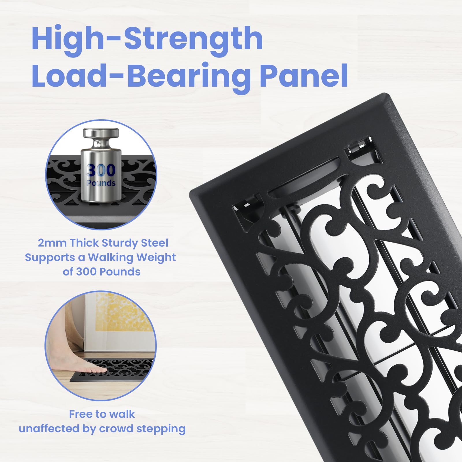 Howeall 4x10 inch side damper close-up for airflow control