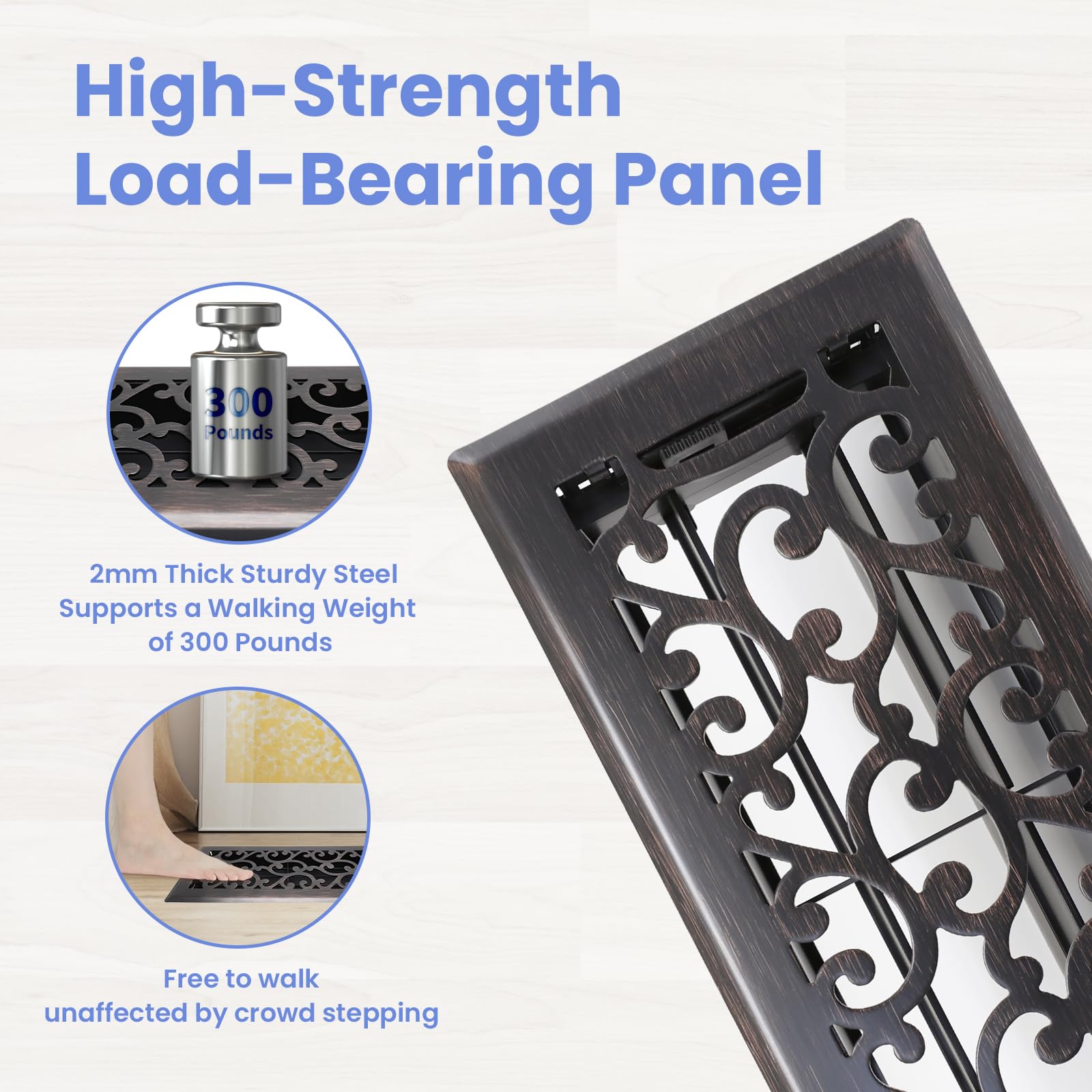 Howeall 4x10-inch side profile highlighting robust steel construction for high-traffic areas.