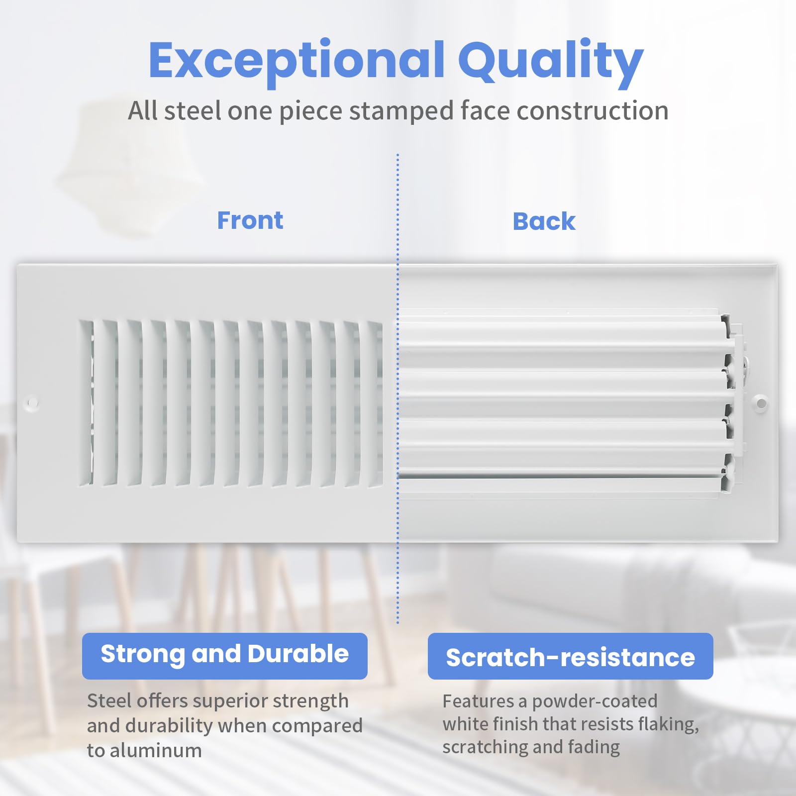 Howeall adjustable-damper-blades vent offers targeted control for comfort