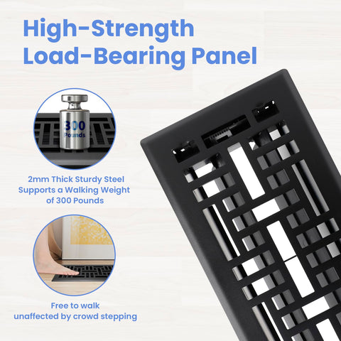 Howeall adjustable damper floor register showing quiet airflow control.