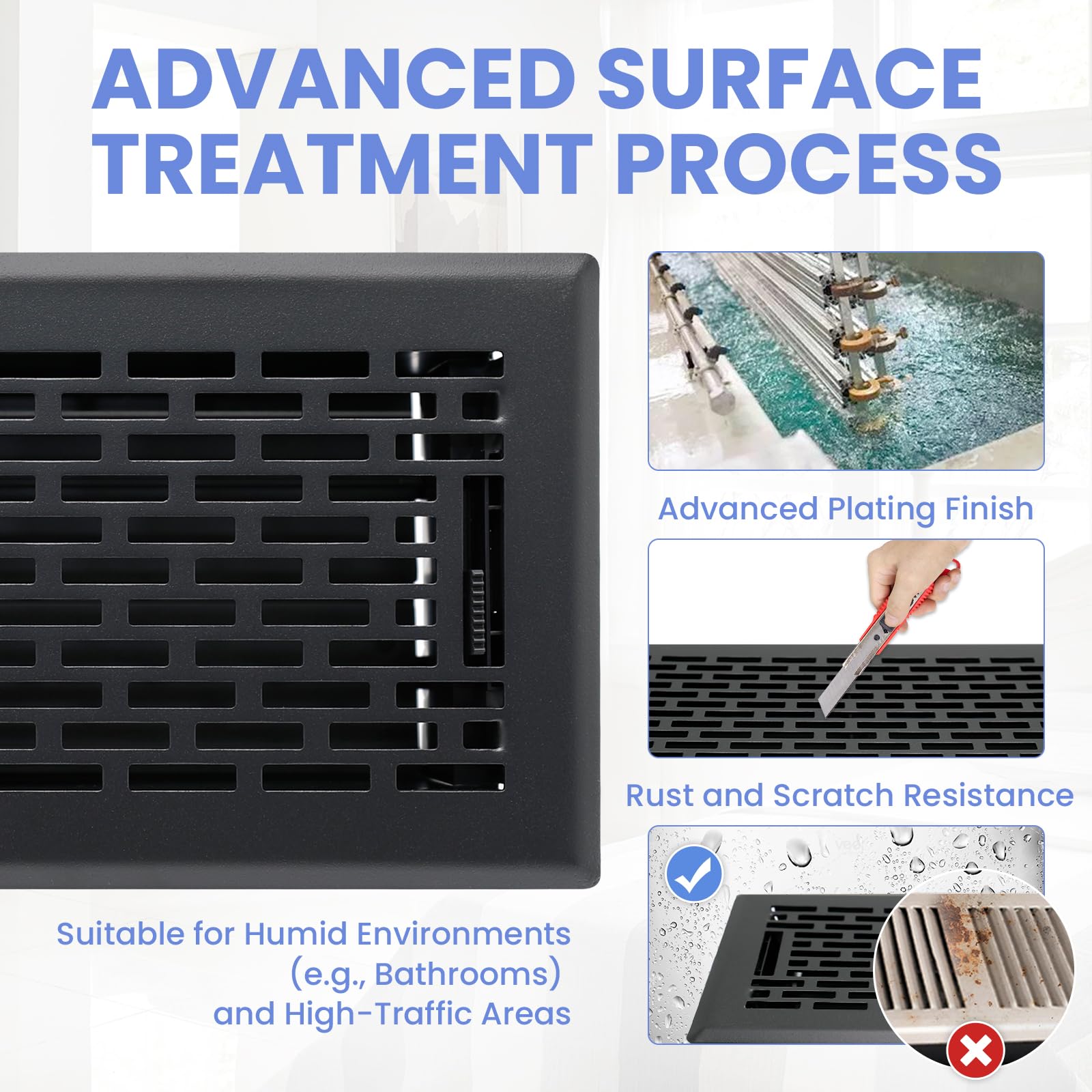Howeall Boston-design decorative vent cover enhances decor on carpet, tile, or wood floors.