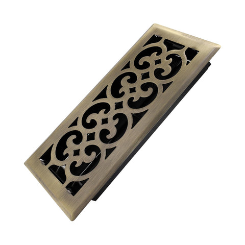 Howeall Charlotte design floor register front view showing elegant finish and airflow direction