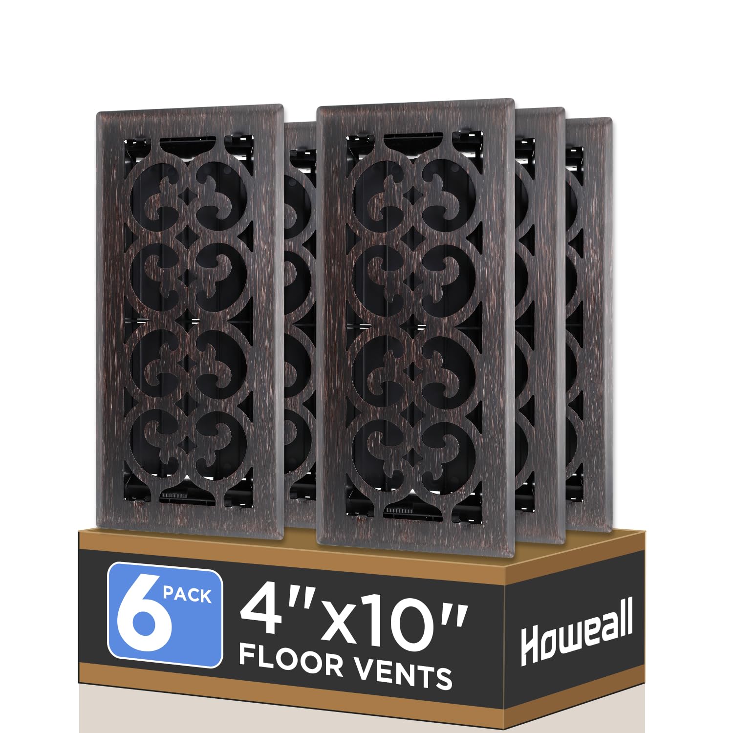 Howeall Charlotte-design floor register in oil-rubbed bronze enhances stylish airflow