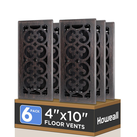 Howeall Charlotte-design floor register in oil-rubbed bronze enhances stylish airflow