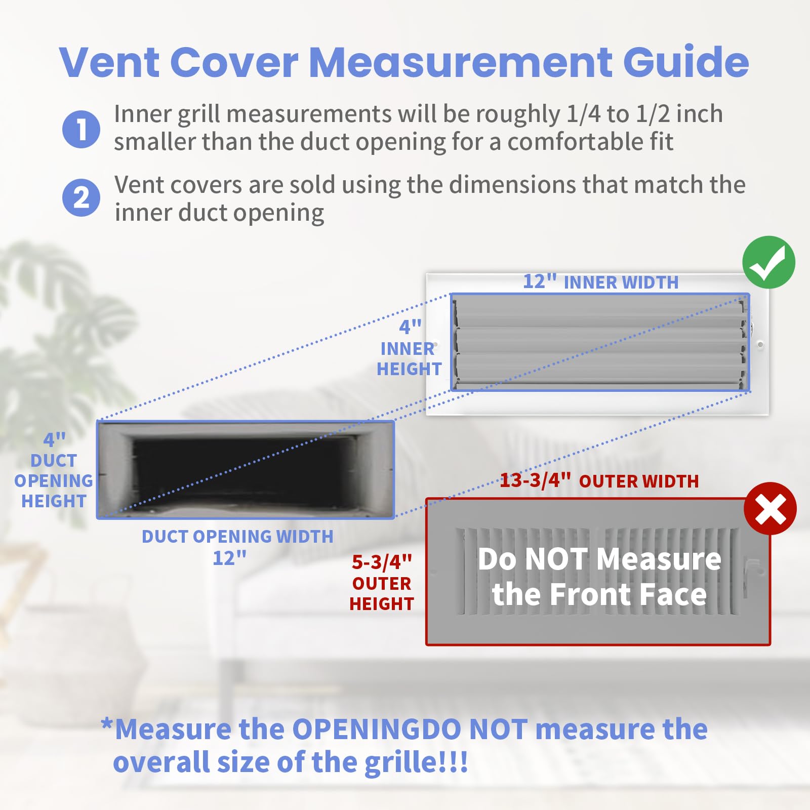 Howeall sleek minimalist vent cover blends into any room decor.