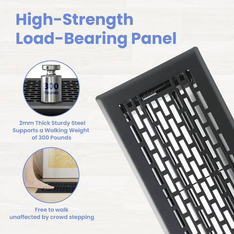 Howeall adjustable damper lever floor register enables precise airflow control and quiet operation.