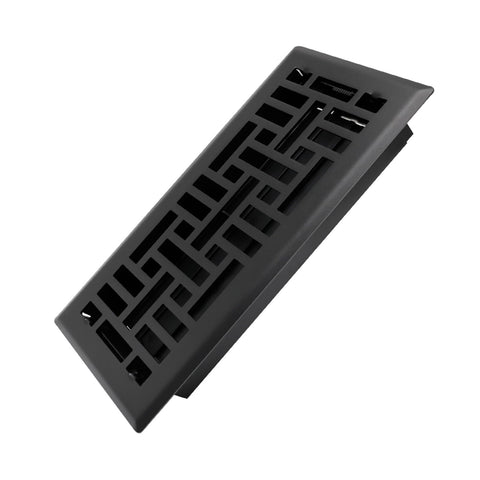 Howeall matte black floor register 4x10 for durable, stylish air distribution.