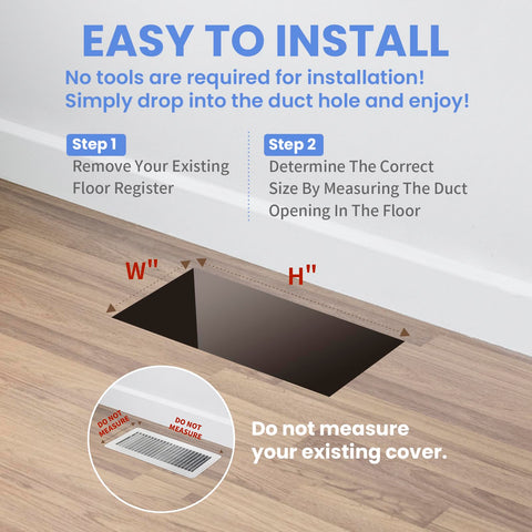 Howeall floor vent fits carpet, tile, or wood floors for easy upgrades.