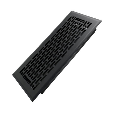 Howeall heavy-duty floor register in matte black, 4x10, built to withstand heavy foot traffic.