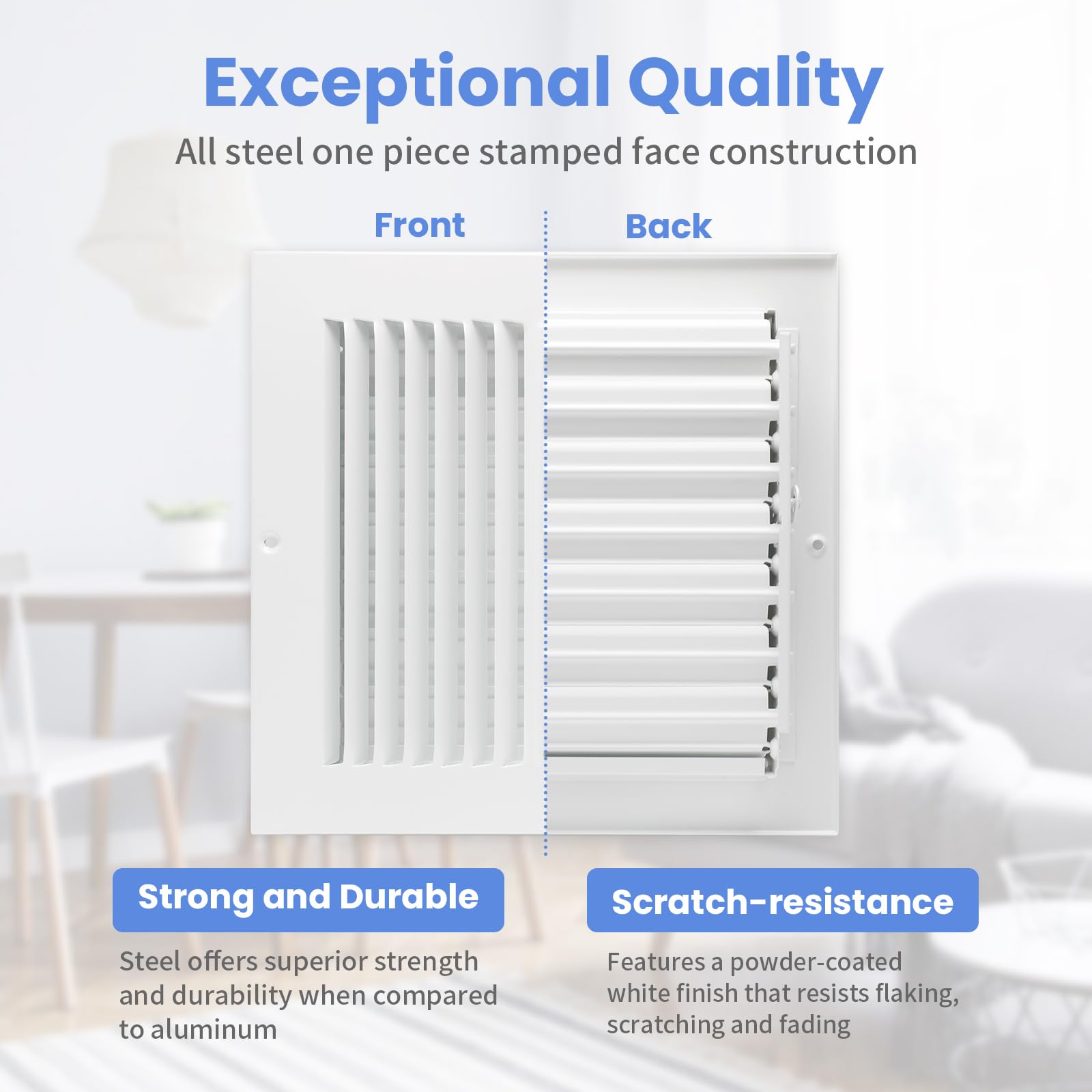 Howeall multi-shutter-damper allows adjustable airflow for comfort and control.