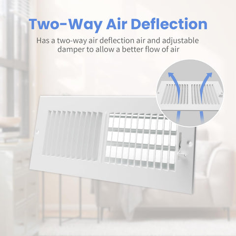 Howeall multi shutter damper allows vertical airflow adjustment for precise room comfort.