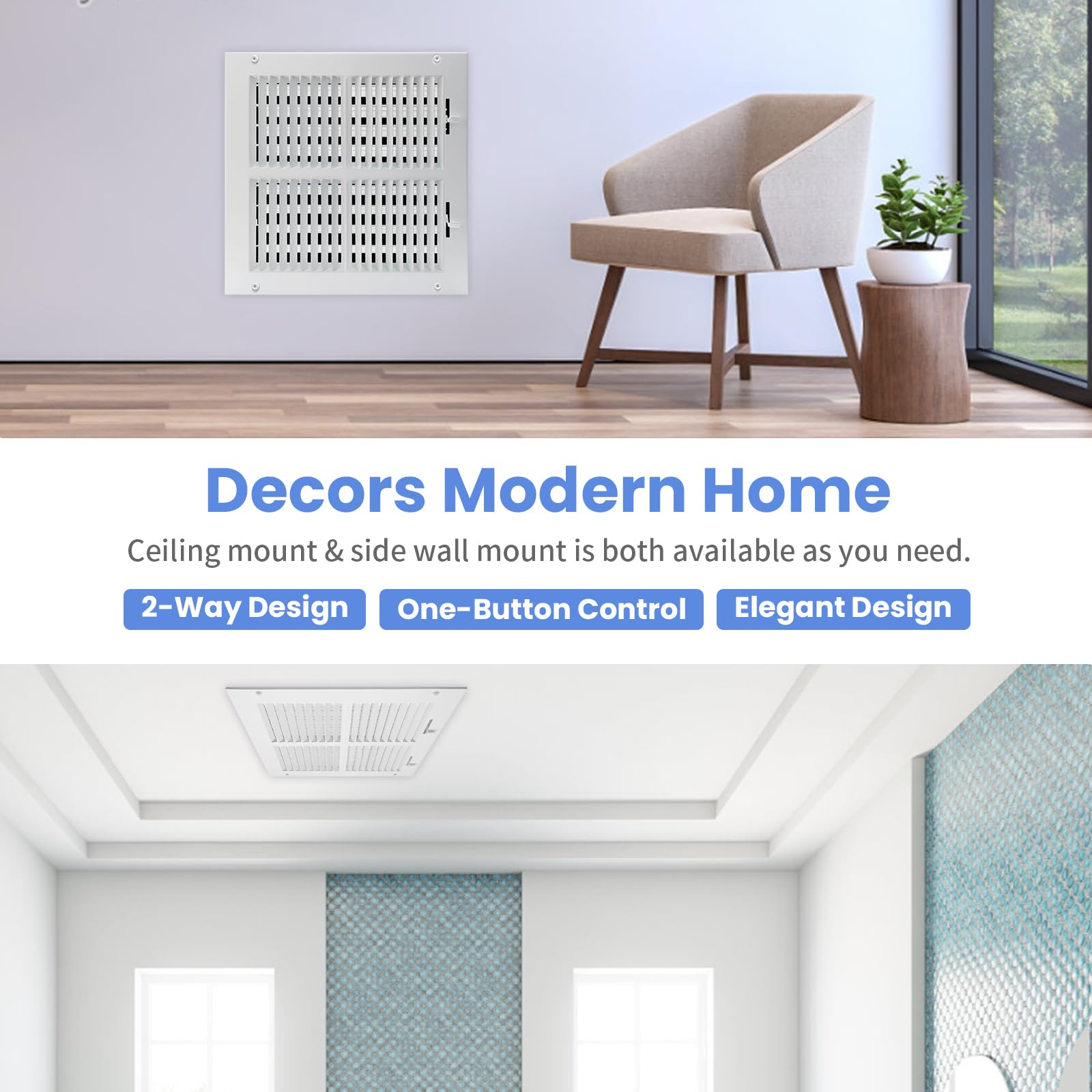 Howeall vent keeps noise to a minimum for quiet spaces.