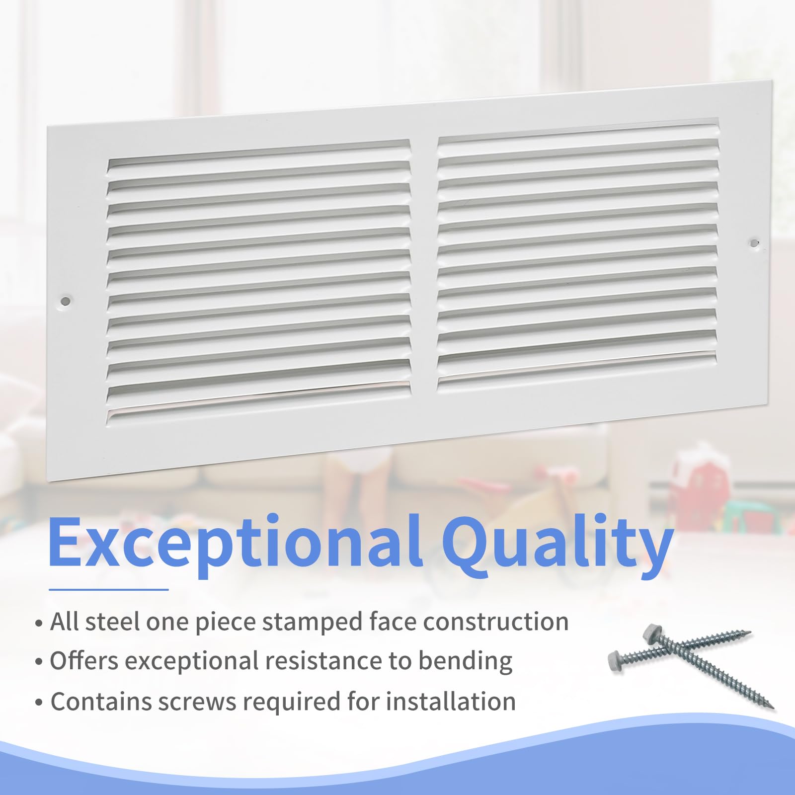 Howeall return air grille side-mount demonstrates versatile ceiling or wall installation.