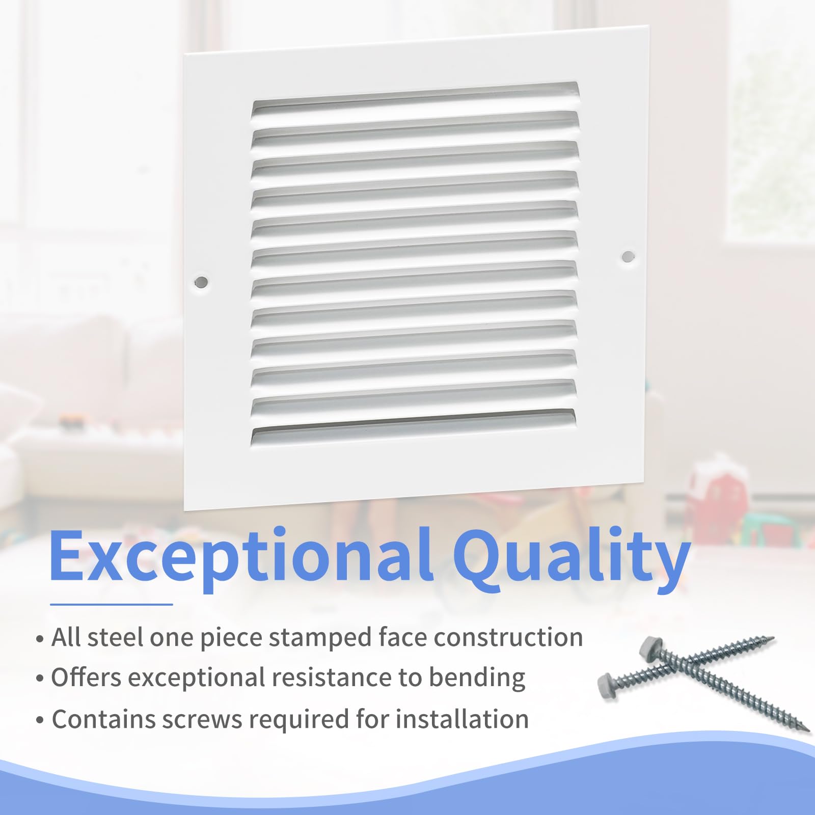 Howeall return air grille sidewall for versatile placement and steady airflow