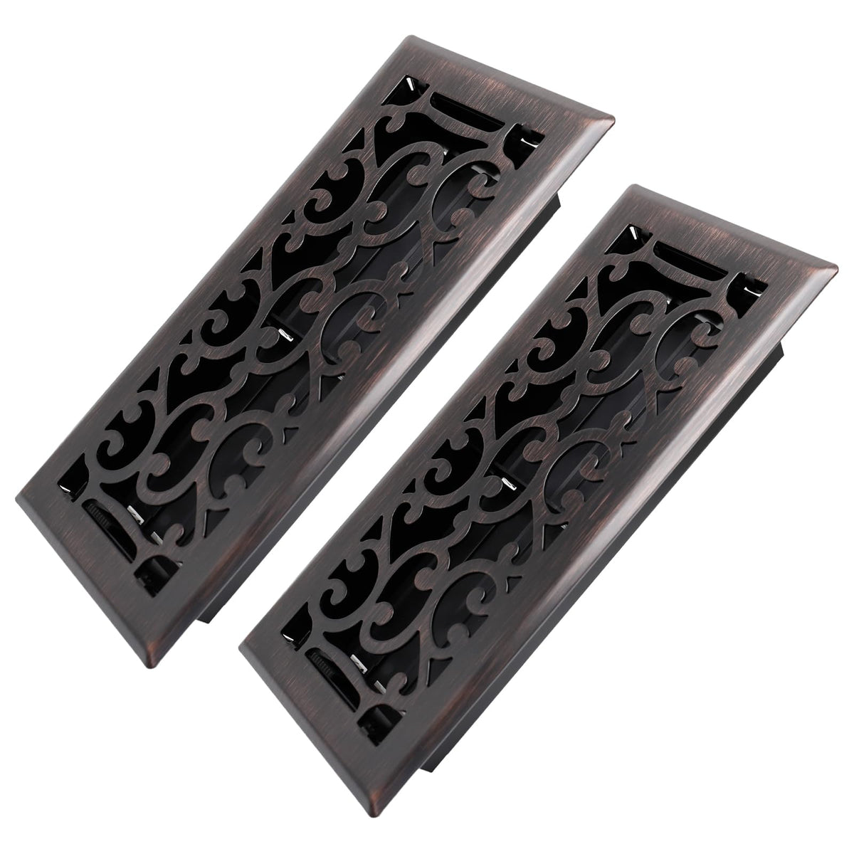 Howeall Savannah floor register front view with durable finish and decorative appeal.