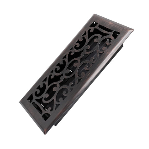 Howeall Savannah floor register front view, 4x10 size, durable steel construction.