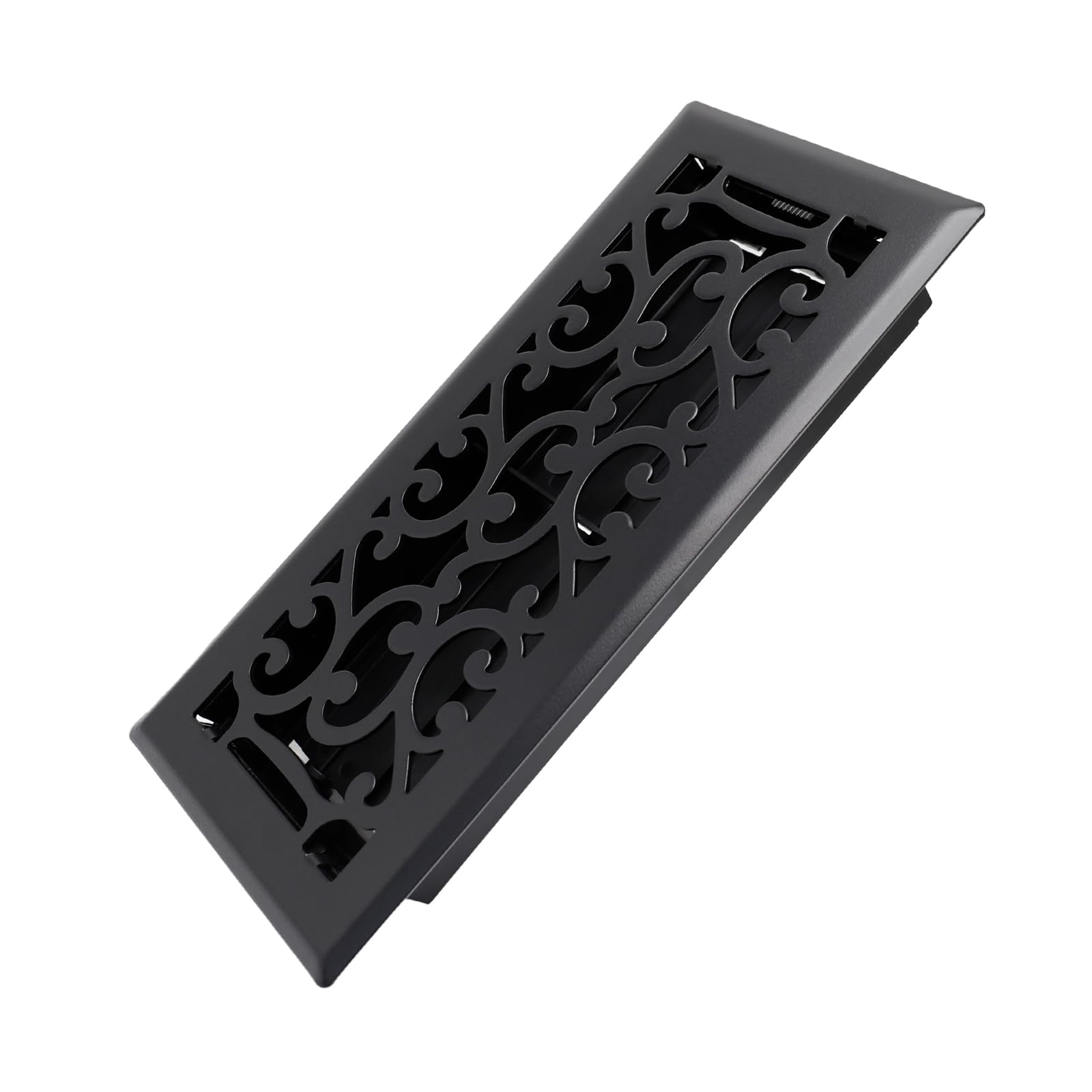 Howeall Savannah floor register matte black front view showing durable build