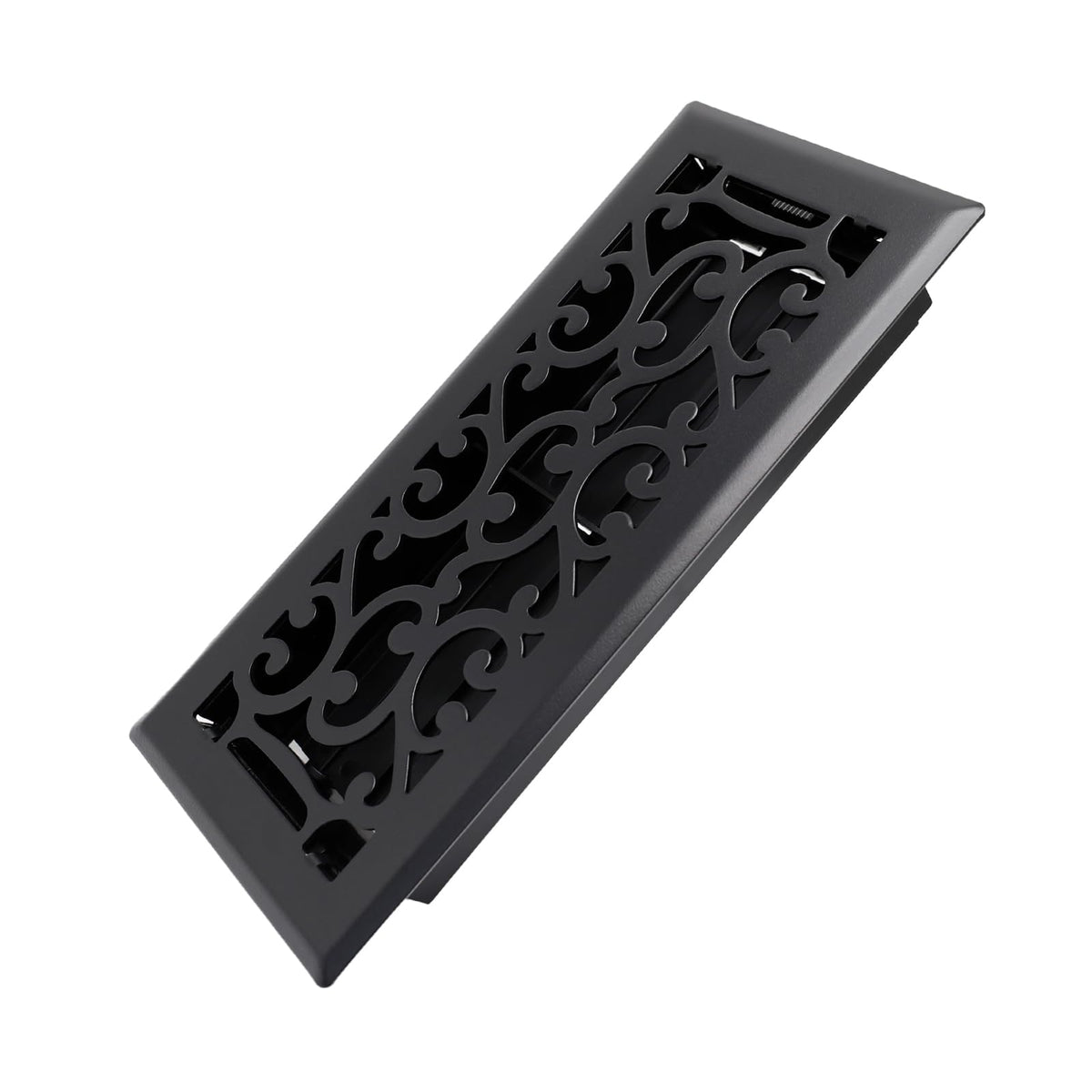 Howeall Savannah floor register matte black front view showing durable build