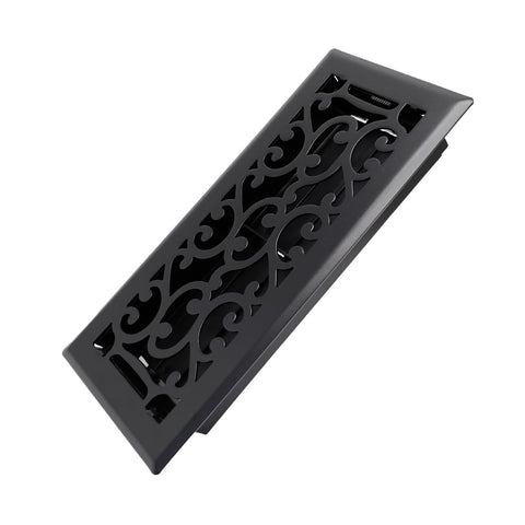 Howeall Savannah floor register matte black front view showing durable build
