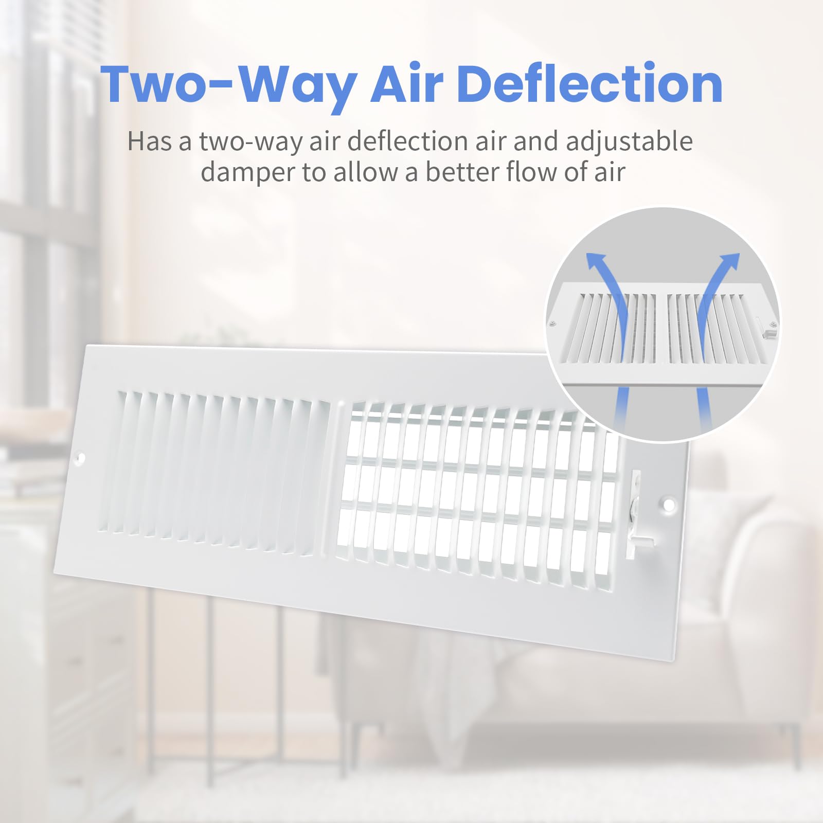 Howeall steel vent cover in white powder coat resists rust and temperature changes