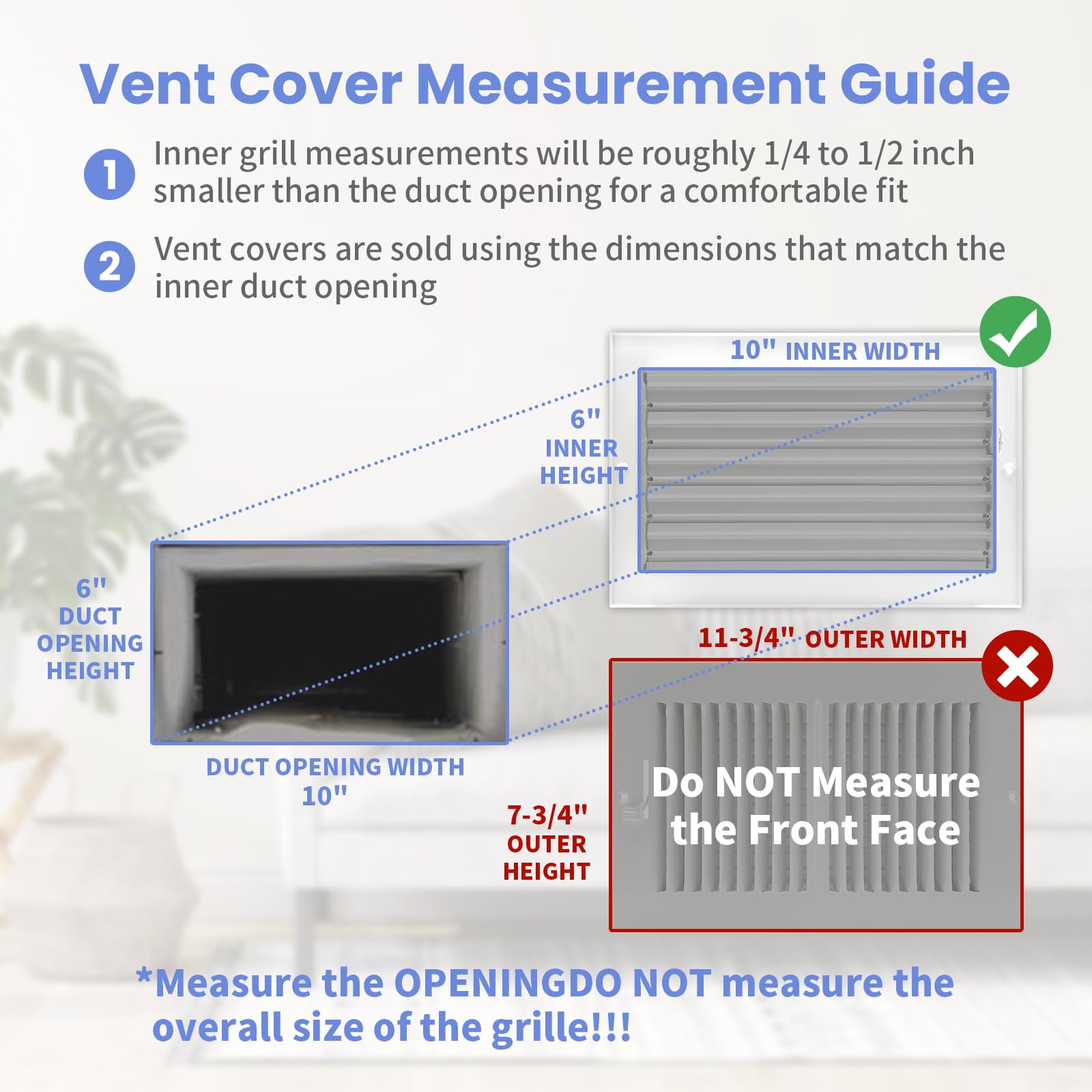 Howeall vent cover adjustable blades let you tailor airflow to your needs.
