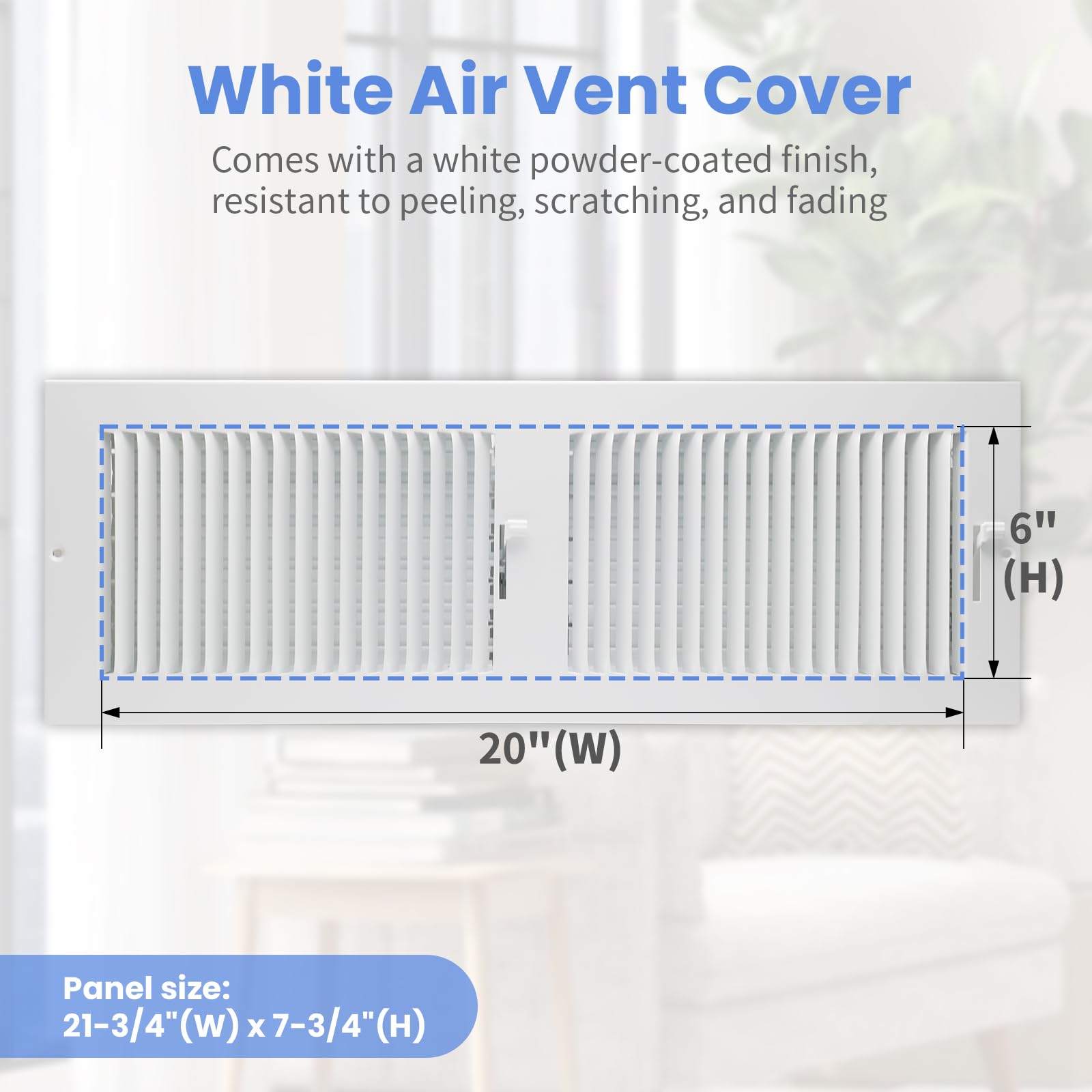 Howeall wall/ceiling vent cover front view with white finish matching any decor