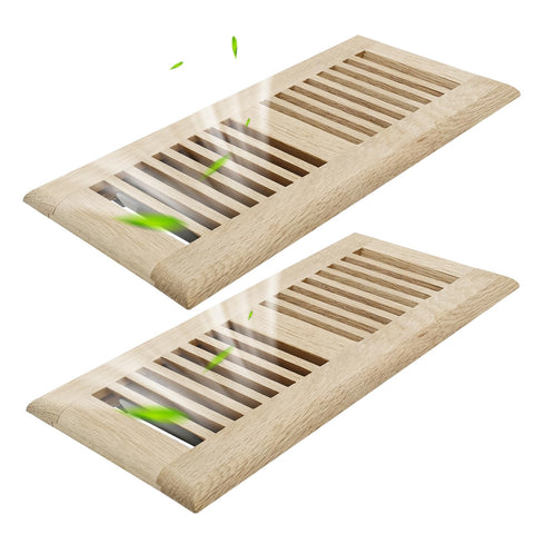Howeall white oak register 4x10 front view for flush hardwood installation