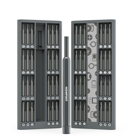 HowFixit PRO 48-bit screwdriver in a compact aluminum case for portable repairs