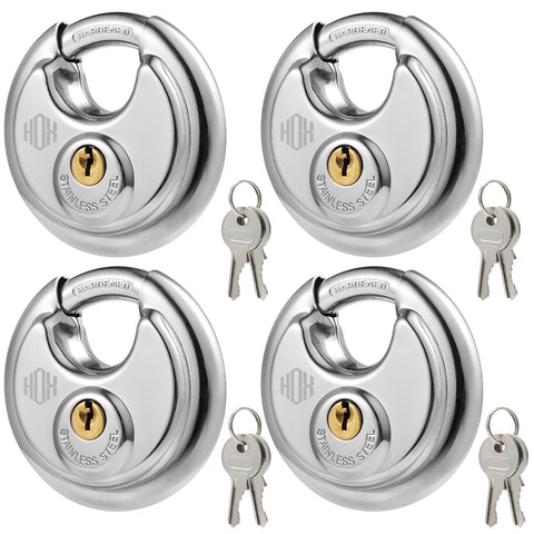 HOX keyed disc padlock with stainless body for secure outdoor storage