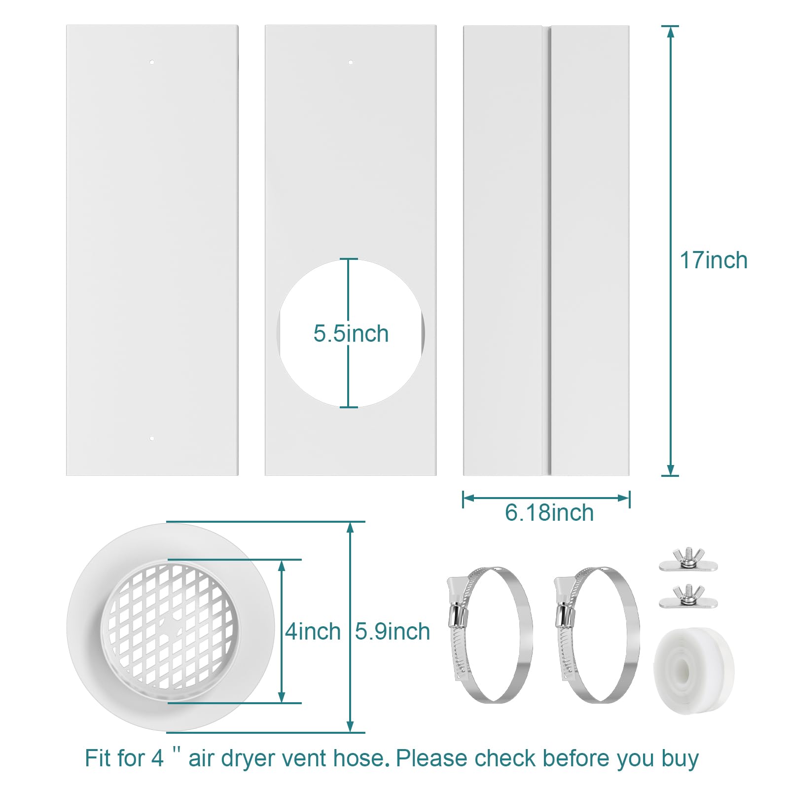 HOXHA 4inch coupler with filter ensures airflow and debris filtration.