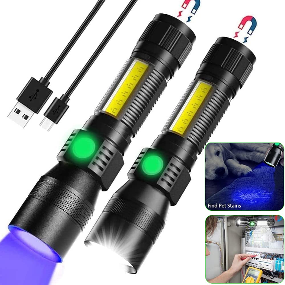Hoxida Black Light UV Flashlight with 395nm UV for stain detection and camping use