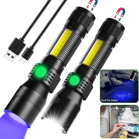 Hoxida Black Light UV Flashlight with 395nm UV for stain detection and camping use