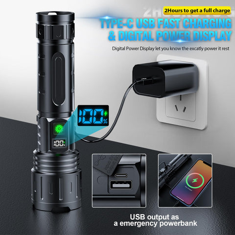 Hoxida five-mode settings cover high, medium, low, SOS, and COB.