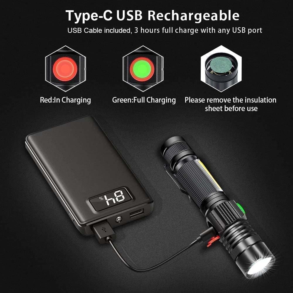 Hoxida flashlight IPX6 waterproof for rain or snow.