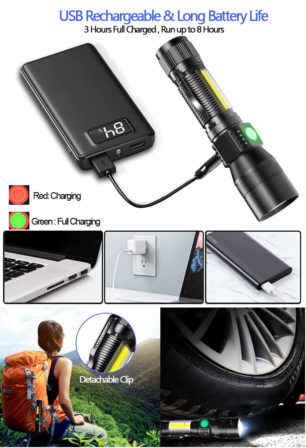 Hoxida IPX6 waterproof aluminum body withstands rain and rugged outdoor use