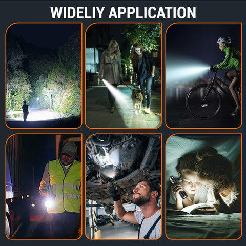 Hoxida Pocket EDC Flashlight beam reaches up to 500 meters.