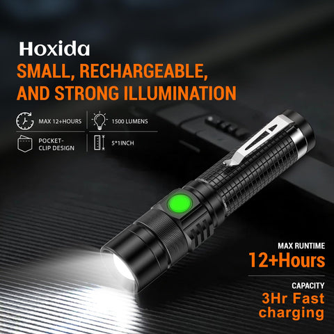 Hoxida Pocket EDC Flashlight compact design ideal for travel.