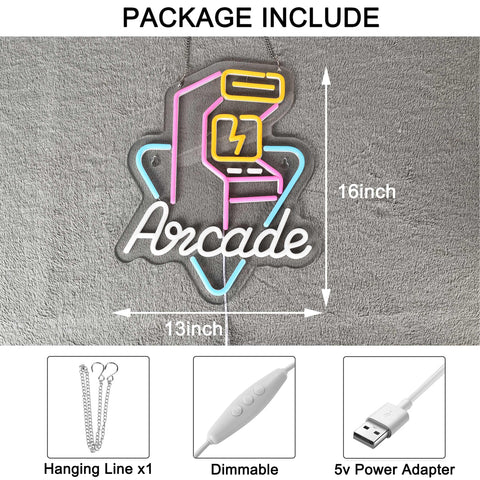 Hoyoelec Arcade Neon Sign USB powered for easy plug-and-play lighting
