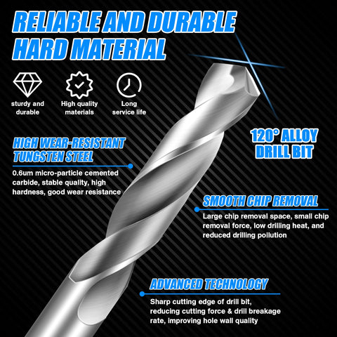 HOYUSK drill bits with stable round shank for precise drilling.