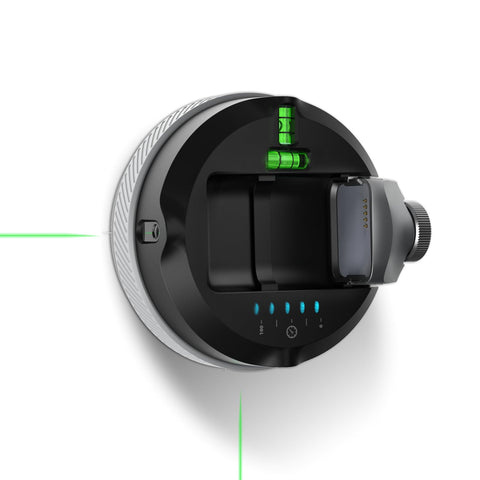 HOZO M-Cube02 with vertical and horizontal green lines for precise alignment.