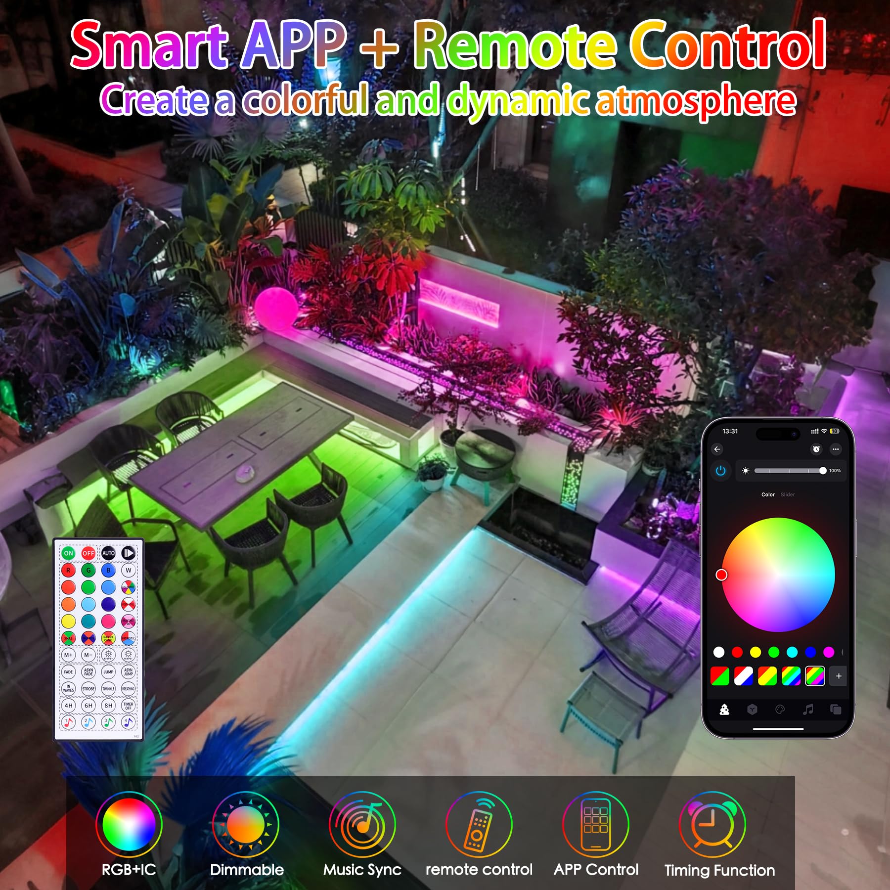 Hozplex music-sync rope lights pulse with your music for lively gatherings.